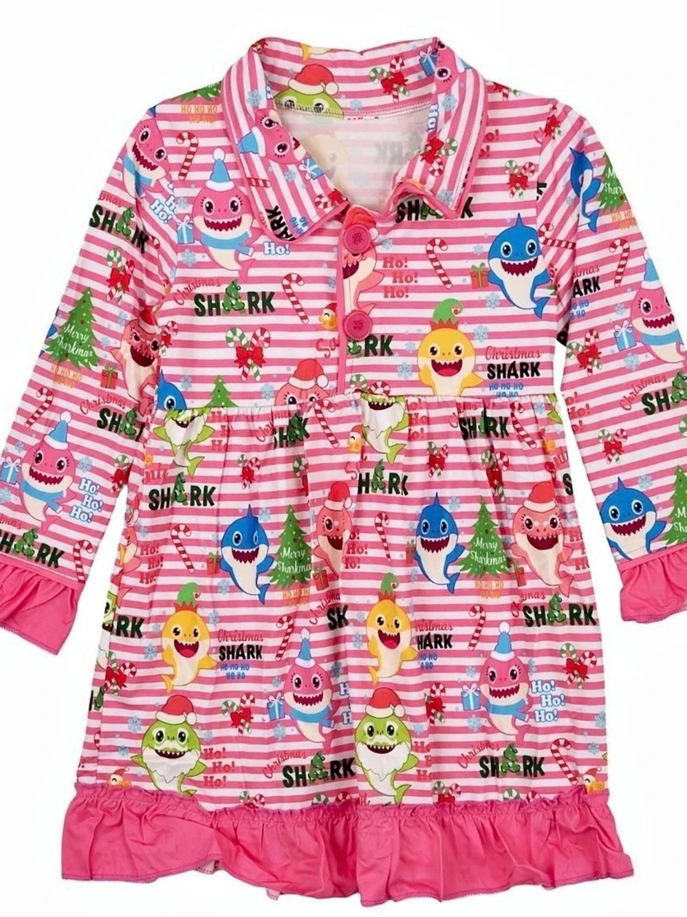Pinkfong Baby Shark Christmas Holiday Costume Dress Pink & Blue